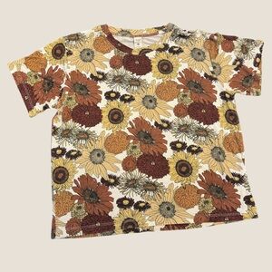 Kate Quinn Tween Boxy Tee - Sunflowers